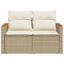 Sofá de jardín con cojines de 2 plazas ratán sintético beige by , Outdoor sofas - Ref: Foro24-366082, Price: 157,22 €, Discou...
