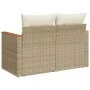 Sofá de jardín con cojines de 2 plazas ratán sintético beige by , Outdoor sofas - Ref: Foro24-366082, Price: 172,78 €, Discou...