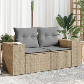 Sofá de jardín con cojines de 2 plazas ratán sintético beige by , Outdoor sofas - Ref: Foro24-366096, Price: 175,20 €, Discou...