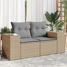 Sofá de jardín con cojines de 2 plazas ratán sintético beige by , Outdoor sofas - Ref: Foro24-366096, Price: 166,30 €, Discou...