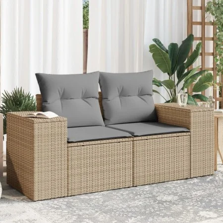 Gartensofa mit 2-Sitzer Kissen aus synthetischem Rattan in Beige. von , Outdoor-Sofas - Ref: Foro24-366096, Preis: 175,20 €, ...
