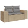 Sofá de jardín con cojines de 2 plazas ratán sintético beige by , Outdoor sofas - Ref: Foro24-366096, Price: 166,30 €, Discou...