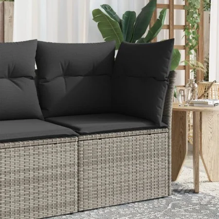 Graues Gartenecksofa mit Kissen aus synthetischem Rattan von , Outdoor-Sofas - Ref: Foro24-366113, Preis: 79,56 €, Rabatt: %