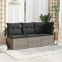 Graues Gartenecksofa mit Kissen aus synthetischem Rattan von , Outdoor-Sofas - Ref: Foro24-366113, Preis: 79,56 €, Rabatt: %