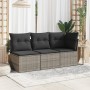 Sofá de esquina de jardín con cojines ratán sintético gris by , Outdoor sofas - Ref: Foro24-366113, Price: 80,88 €, Discount: %