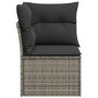 Sofá de esquina de jardín con cojines ratán sintético gris by , Outdoor sofas - Ref: Foro24-366113, Price: 80,88 €, Discount: %