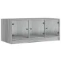 Mesa de centro con puertas de vidrio gris Sonoma 102x50x42 cm de , Mesas de centro - Ref: Foro24-836418, Precio: 80,14 €, Des...