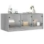 Mesa de centro con puertas de vidrio gris Sonoma 102x50x42 cm de , Mesas de centro - Ref: Foro24-836418, Precio: 80,14 €, Des...