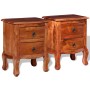 Bedside tables with drawers 2 pcs solid acacia wood by vidaXL, Nightstands - Ref: Foro24-243972, Price: 211,83 €, Discount: %