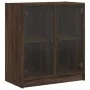 Armario auxiliar puertas de vidrio marrón roble 68x37x75,5 cm by , Sideboards - Ref: Foro24-836426, Price: 73,86 €, Discount: %