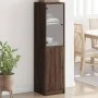 Vitrine mit brauner Eichenglastür 35x37x142 cm von , Sideboards - Ref: Foro24-836447, Preis: 86,99 €, Rabatt: %