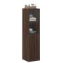 Aparador con puerta de vidrio marrón roble 35x37x142 cm by , Sideboards - Ref: Foro24-836447, Price: 88,37 €, Discount: %