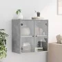 Mueble de pared puertas de vidrio gris hormigón 68x37x68,5 cm by , Lockers and storage cabinets - Ref: Foro24-836493, Price: ...