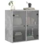 Mueble de pared puertas de vidrio gris hormigón 68x37x68,5 cm by , Lockers and storage cabinets - Ref: Foro24-836493, Price: ...