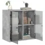 Mueble de pared puertas de vidrio gris hormigón 68x37x68,5 cm by , Lockers and storage cabinets - Ref: Foro24-836493, Price: ...