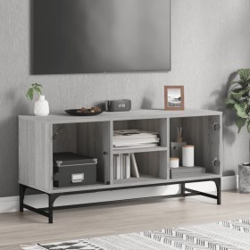 Mueble de TV con puertas de vidrio gris Sonoma 102x37x50 cm de , Muebles TV - Ref: Foro24-836537, Precio: 49,85 €, Descuento: %