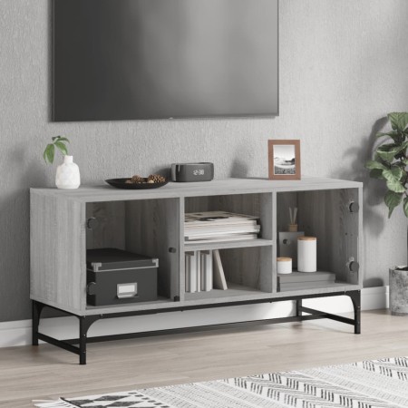 TV-Möbel mit grauen Sonoma-Glastüren 102x37x50 cm. von , TV-Möbel - Ref: Foro24-836537, Preis: 49,85 €, Rabatt: %