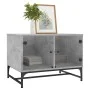 Grauer Beton-Couchtisch mit Glasfronttüren, 68,5x50x50 cm. von , Couchtisch - Ref: Foro24-836542, Preis: 47,92 €, Rabatt: %
