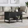 Mesa de centro con puertas de vidrio negra 68,5x50x50 cm by , Coffee table - Ref: Foro24-836540, Price: 49,36 €, Discount: %