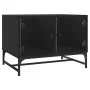 Mesa de centro con puertas de vidrio negra 68,5x50x50 cm by , Coffee table - Ref: Foro24-836540, Price: 49,36 €, Discount: %