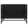 Mesa de centro con puertas de vidrio negra 68,5x50x50 cm by , Coffee table - Ref: Foro24-836540, Price: 49,36 €, Discount: %