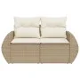 Sofá de jardín con cojines de 2 plazas ratán sintético beige by , Outdoor sofas - Ref: Foro24-366080, Price: 209,43 €, Discou...