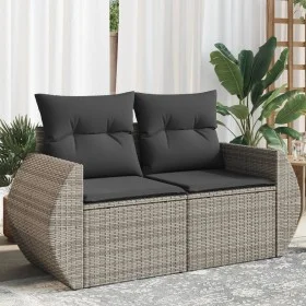 Sofá de jardín con cojines 2 plazas ratán sintético gris by , Outdoor sofas - Ref: Foro24-366124, Price: 182,69 €, Discount: %