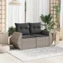 Sofá de jardín con cojines 2 plazas ratán sintético gris by , Outdoor sofas - Ref: Foro24-366124, Price: 182,69 €, Discount: %