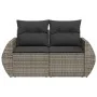 Sofá de jardín con cojines 2 plazas ratán sintético gris by , Outdoor sofas - Ref: Foro24-366124, Price: 182,69 €, Discount: %