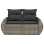 Sofá de jardín con cojines 2 plazas ratán sintético gris by , Outdoor sofas - Ref: Foro24-366124, Price: 172,35 €, Discount: %