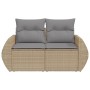 Gartensofa mit 2-Sitzer Kissen aus synthetischem Rattan in Beige. von , Outdoor-Sofas - Ref: Foro24-366107, Preis: 178,68 €, ...