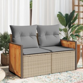 Gartensofa mit 2-Sitzer Kissen aus synthetischem Rattan in Beige. von , Outdoor-Sofas - Ref: Foro24-366111, Preis: 157,23 €, ...