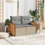 Sofá de jardín con cojines de 2 plazas ratán sintético beige by , Outdoor sofas - Ref: Foro24-366111, Price: 177,95 €, Discou...