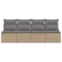Sofá de jardín de 4 plazas con cojines ratán sintético beige by , Outdoor sofas - Ref: Foro24-366089, Price: 221,53 €, Discou...