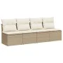 4-Sitzer-Gartensofa mit beigen Polstern aus synthetischem Rattan von , Outdoor-Sofas - Ref: Foro24-366054, Preis: 236,83 €, R...
