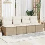 4-Sitzer-Gartensofa mit beigen Polstern aus synthetischem Rattan von , Outdoor-Sofas - Ref: Foro24-366054, Preis: 236,83 €, R...