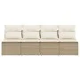 4-Sitzer-Gartensofa mit beigen Polstern aus synthetischem Rattan von , Outdoor-Sofas - Ref: Foro24-366054, Preis: 236,83 €, R...