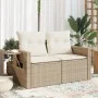 Sofá de jardín con cojines de 2 plazas ratán sintético beige by , Outdoor sofas - Ref: Foro24-366061, Price: 178,46 €, Discou...