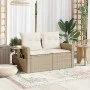 Sofá de jardín con cojines de 2 plazas ratán sintético beige by , Outdoor sofas - Ref: Foro24-366061, Price: 178,46 €, Discou...