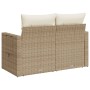 Sofá de jardín con cojines de 2 plazas ratán sintético beige by , Outdoor sofas - Ref: Foro24-366061, Price: 168,15 €, Discou...