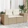 Sofá de jardín con cojines de 2 plazas ratán sintético beige by , Outdoor sofas - Ref: Foro24-366063, Price: 189,74 €, Discou...