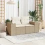 Sofá de jardín con cojines de 2 plazas ratán sintético beige by , Outdoor sofas - Ref: Foro24-366063, Price: 189,74 €, Discou...