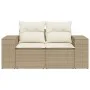 Sofá de jardín con cojines de 2 plazas ratán sintético beige by , Outdoor sofas - Ref: Foro24-366063, Price: 189,74 €, Discou...