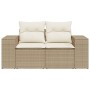 Sofá de jardín con cojines de 2 plazas ratán sintético beige by , Outdoor sofas - Ref: Foro24-366063, Price: 185,38 €, Discou...
