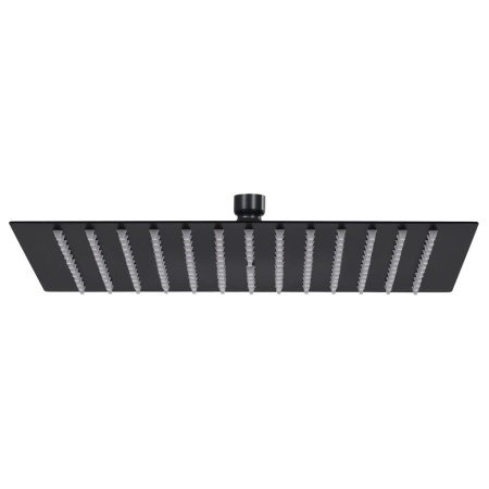 Cabezal ducha efecto lluvia acero inox cuadrado negro 25x25 cm en Cabezales de ducha | Comprar online en Foro24