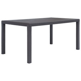 Mesa de jardín de plástico aspecto ratán marrón 150x90x72 cm de vidaXL, Mesas de jardín - Ref: Foro24-45606, Precio: 154,23 €...