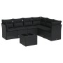 7-piece garden dining set and black synthetic rattan cushions by , Garden sets - Ref: Foro24-3217685, Price: 438,29 €, Discou...