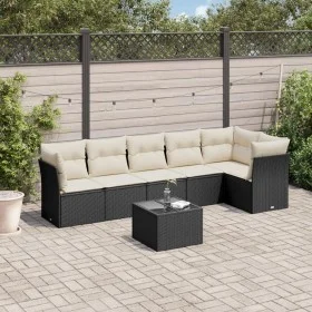 7-piece garden dining set and black synthetic rattan cushions by , Garden sets - Ref: Foro24-3217666, Price: 421,87 €, Discou...