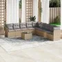 Juego de sofás jardín con cojines beige 10 pzas ratán sintético de , Conjuntos de jardín - Ref: Foro24-3217789, Precio: 612,3...