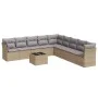 Gartensofa-Set mit beigen Kissen, 10-teilig, synthetisches Rattan von , Gartensets - Ref: Foro24-3217789, Preis: 612,37 €, Ra...